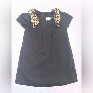 Janie and Jack Black Dress with Leopard Bows 3T (read below)